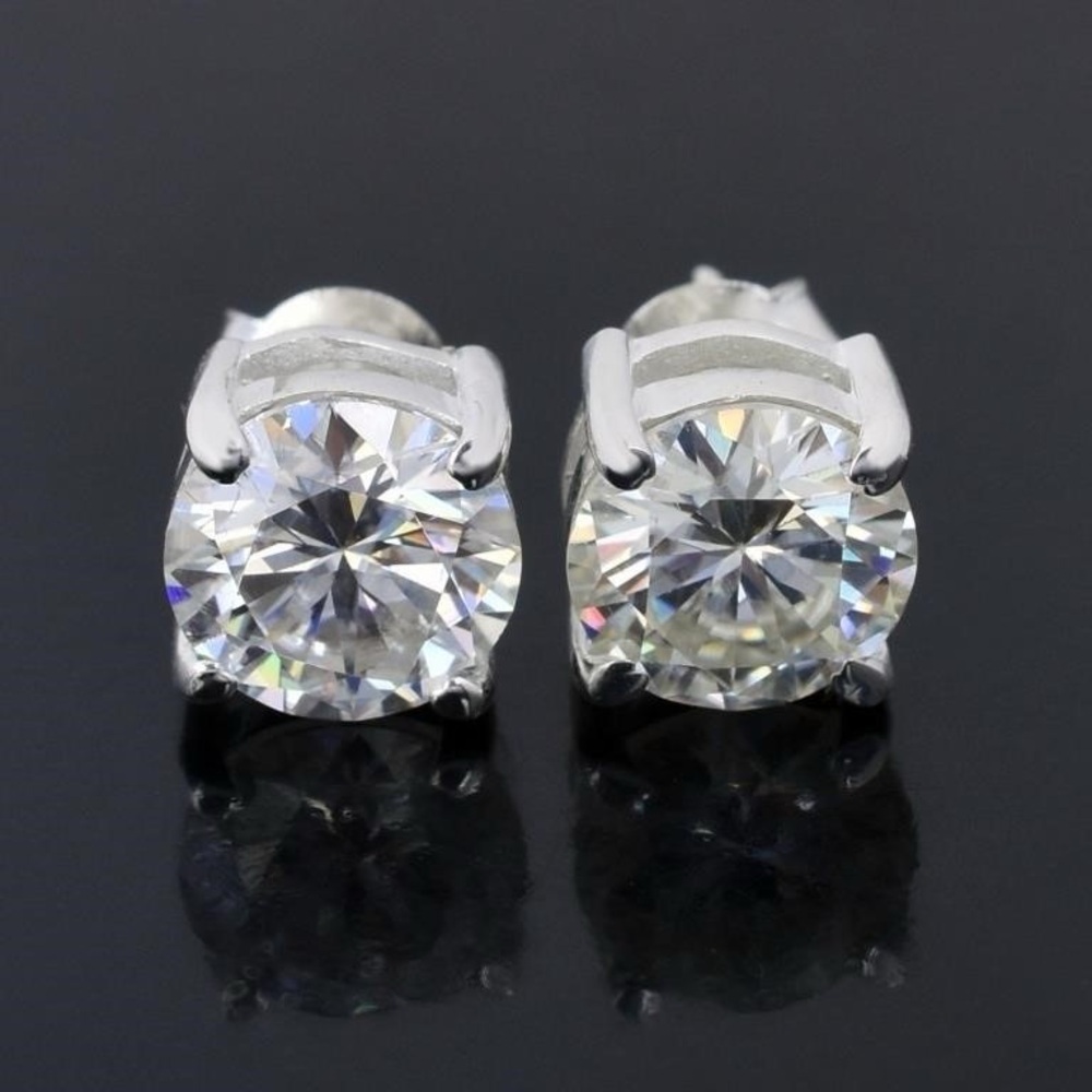 Five carat moissanite stud earrings